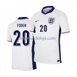 Camisola Inglaterra Phil Foden 20 Homem Equipamento Primeiro Euro 2024 Manga Curta